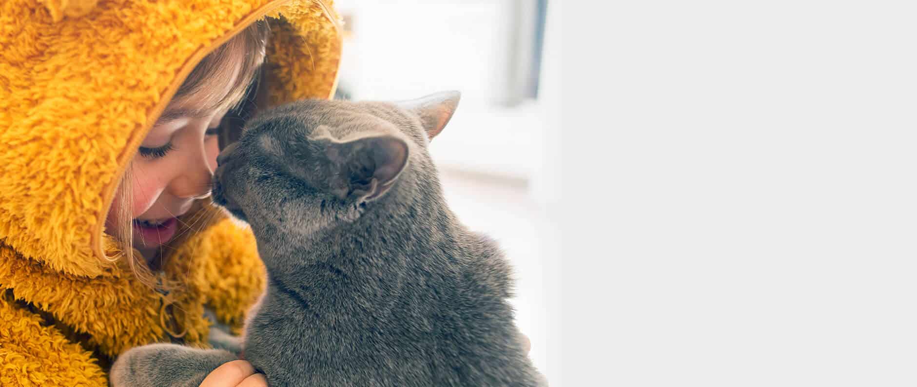 Child with cat